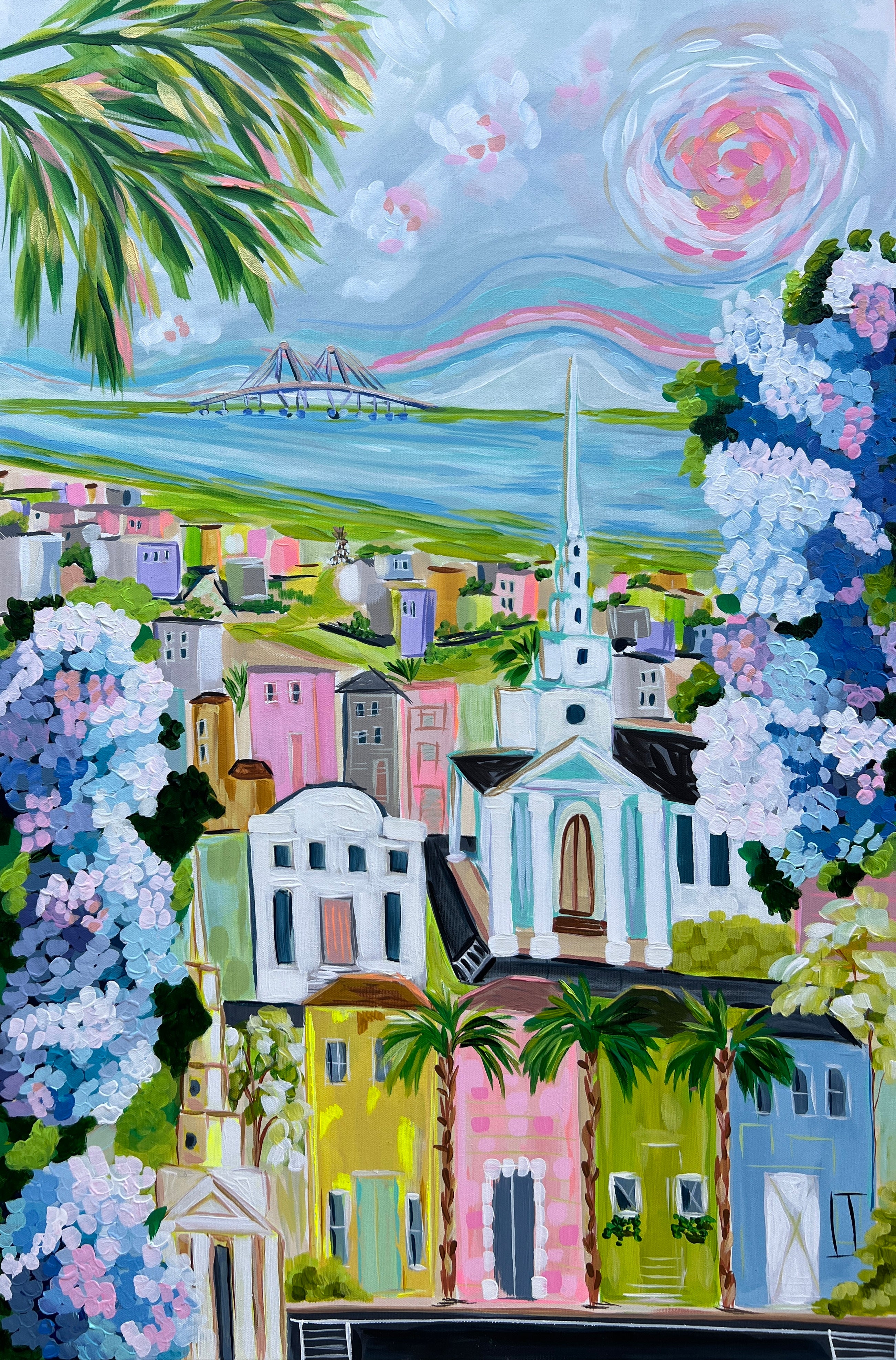 Hydrangeas and Rooftops