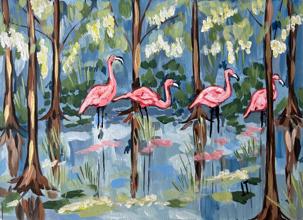 Flamingos in the Distance