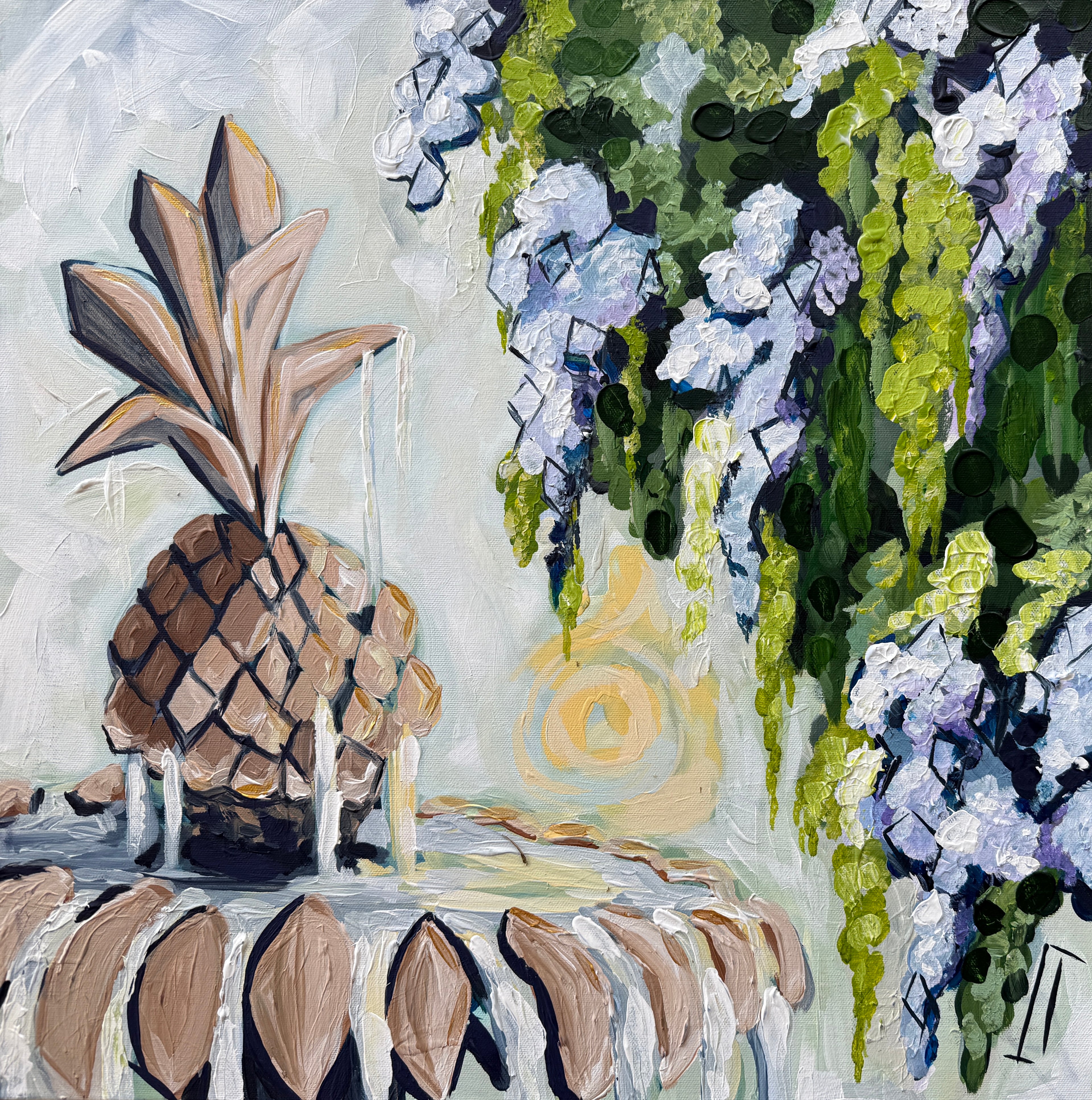 Wisteria by the Fountain