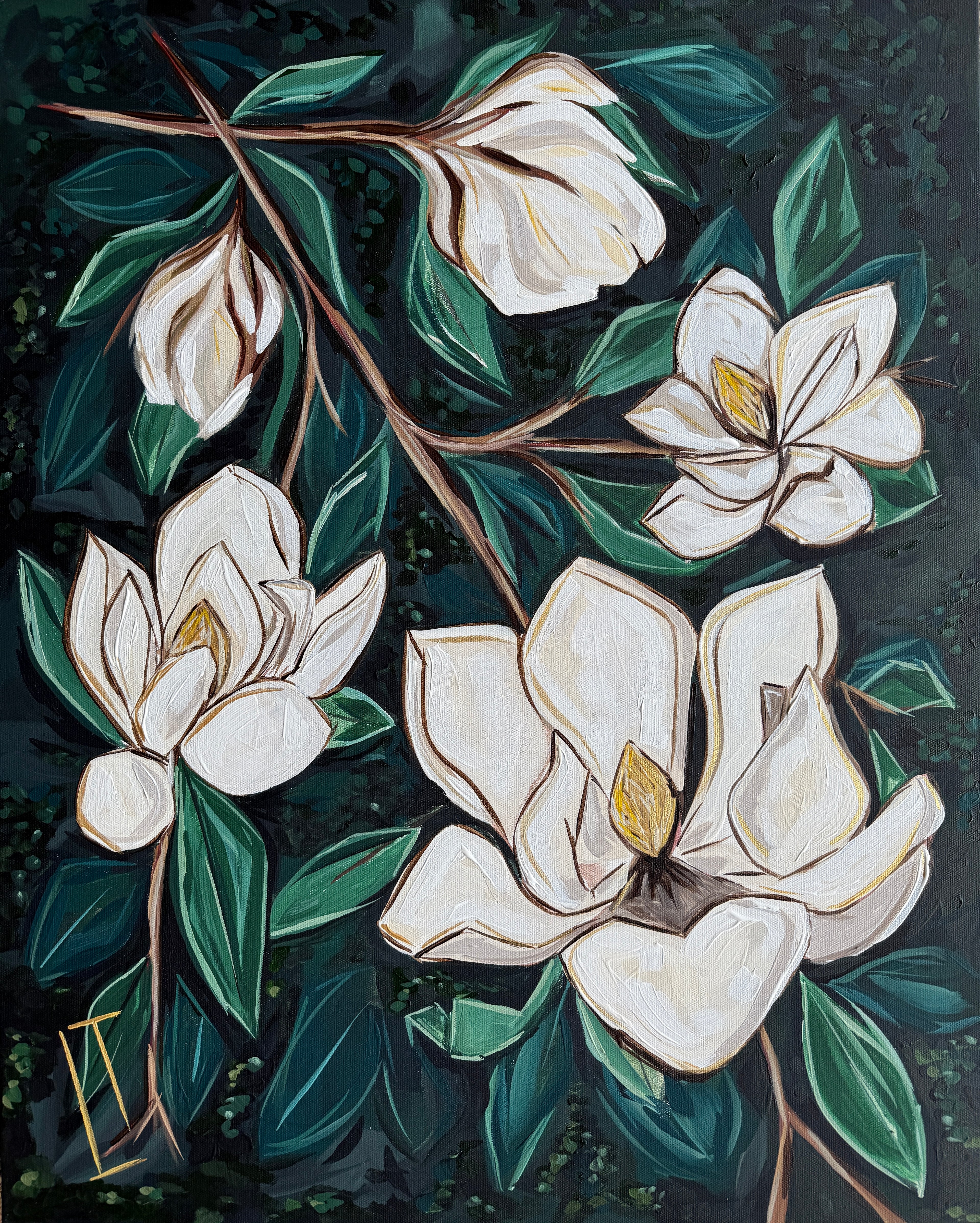 Magnolias and Green Velvet