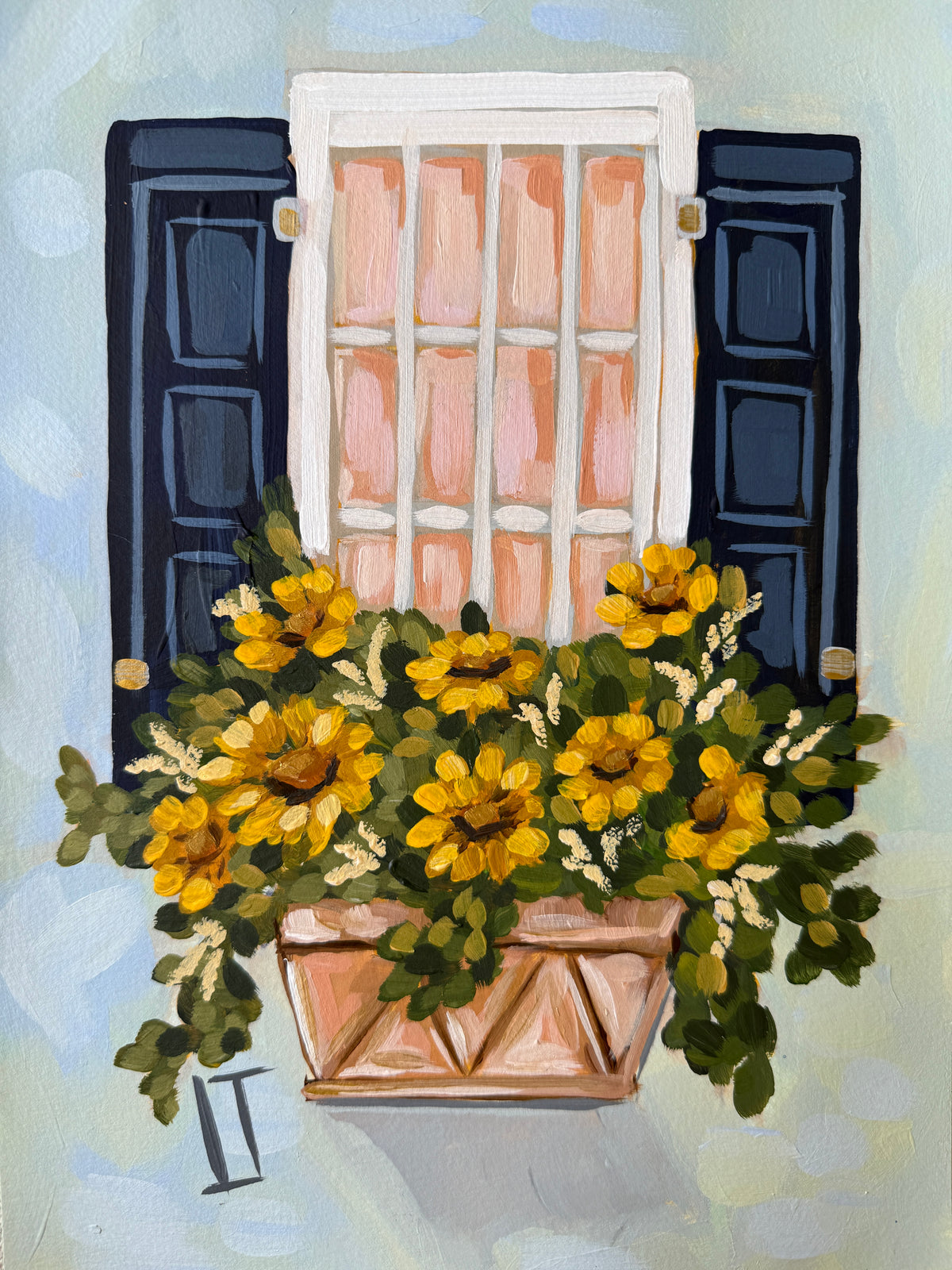 Sunflowers at the Window: Floral Print