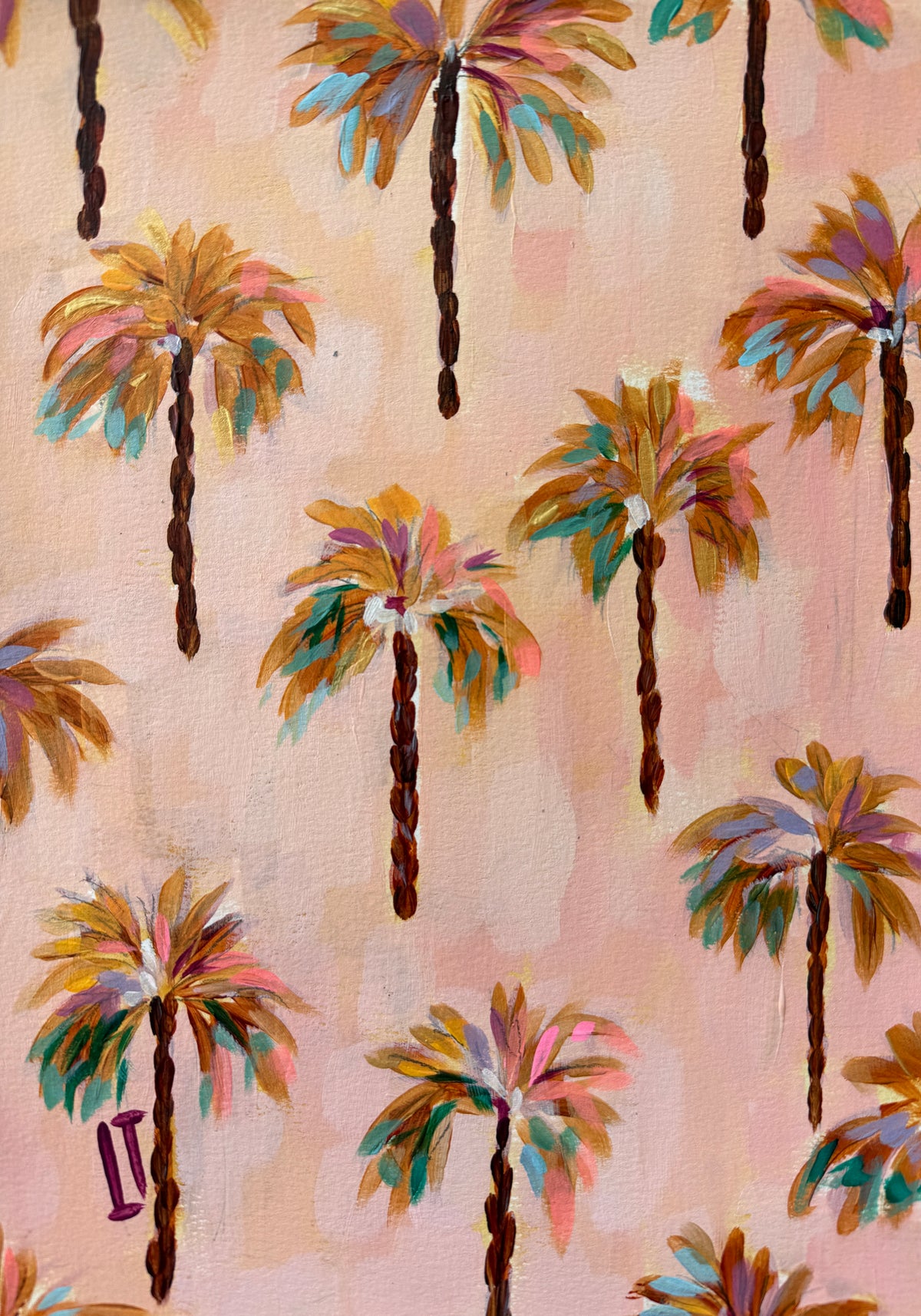 Palm Pattern in Pink:  Floral Print
