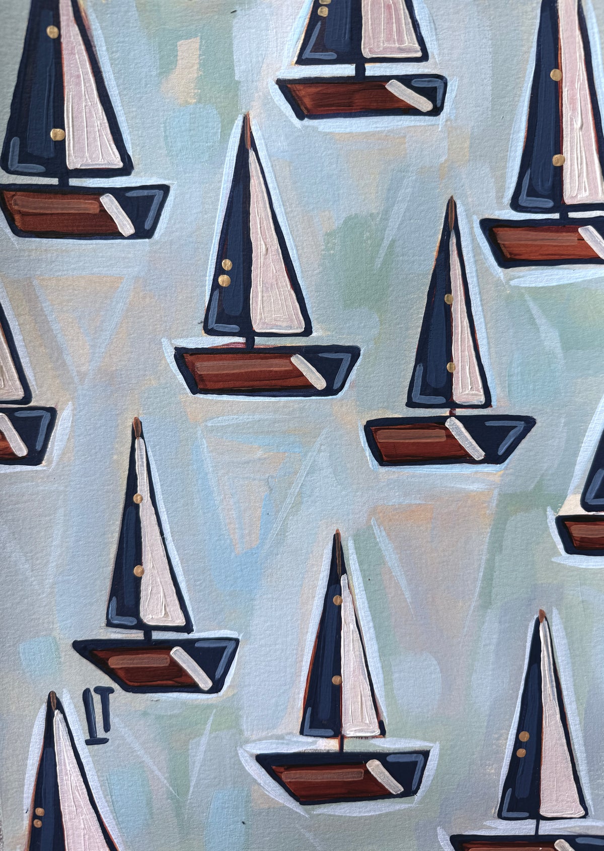 Sailboat Pattern in Blue:  Coastal Print