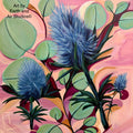 Blue Thistle and Eucalyptus Print